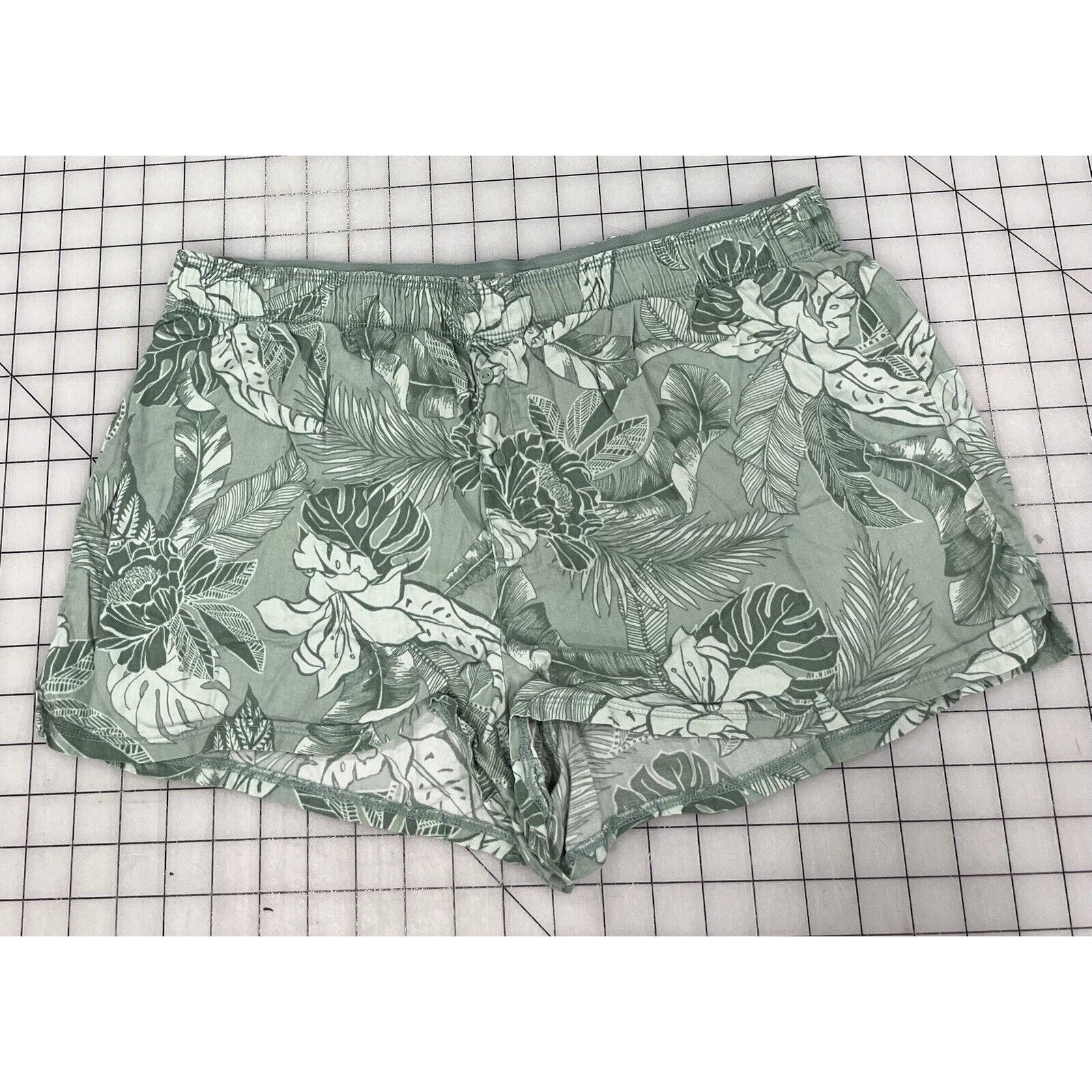 Pink By Victorias Secret Sleepwear Shorts Leaf Pattern Green Medium I5